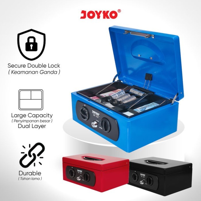 

HARGA DISC - Cash Box Joyko CB-27A Kotak Uang Size 27,3 cm x 20,4 cm x 11,7 cm