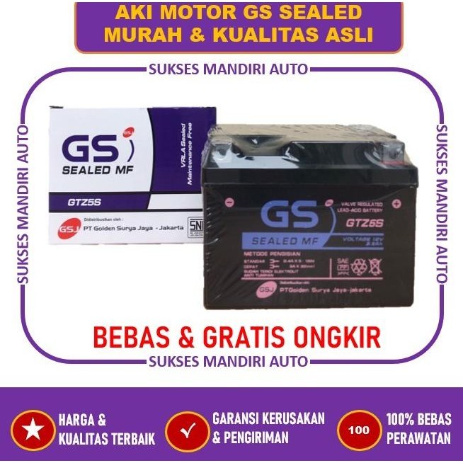 TERBARU - Aki Motor Honda Beat, Scoopy, Vario 110 GTZ5S