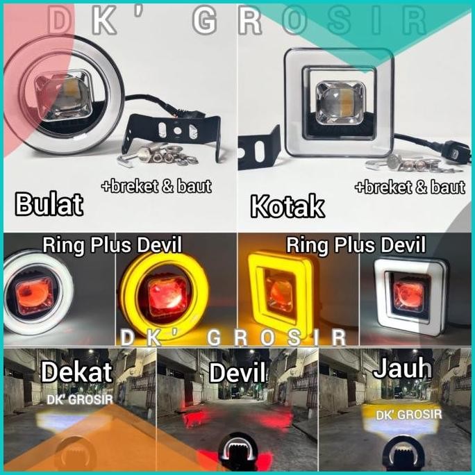 NEW Lampu Tembak LED Laser D3 MYTH Kotak Bulat  jauh dekat putihKuning