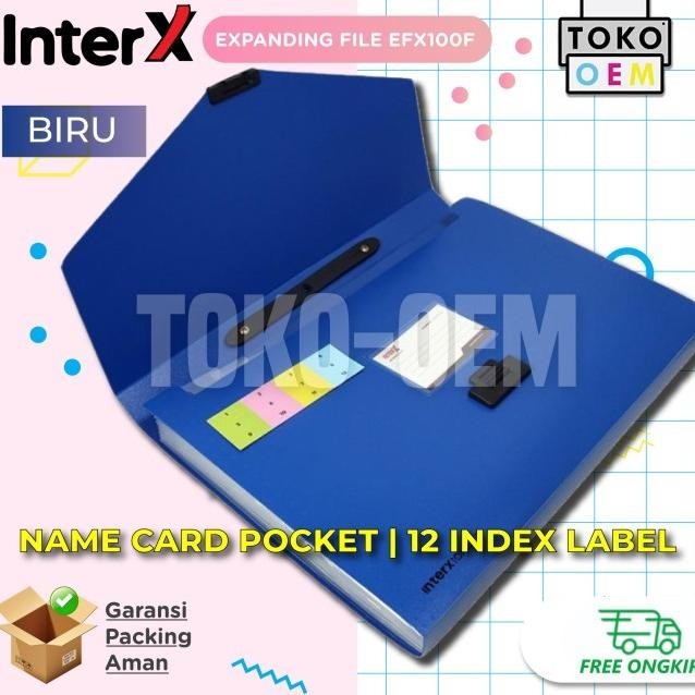 

INTERX EXPANDING FILE WITH HANDLE FOLIO TAS DOKUMEN MAP SEKAT PLASTIK