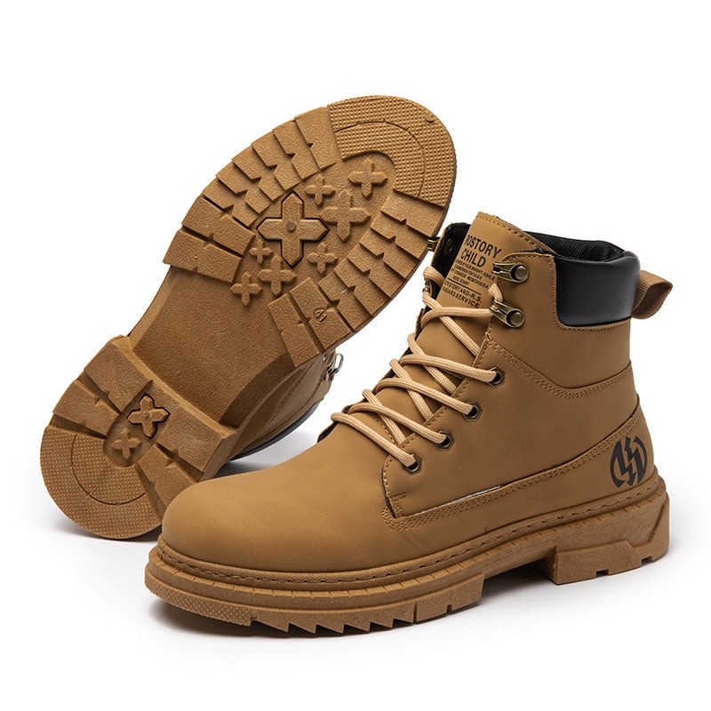 Sepatu Bot Pria Sepatu Bot Militer Bertali Tahan Air Kulit Sepatu Ringan Pergelangan Kaki Pria untuk
