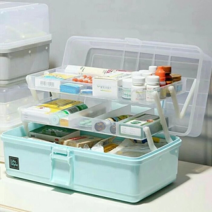 Produk Ready Kotak Obat P3K Susun 3 Tingkat Storage Box Multi Layer Besar