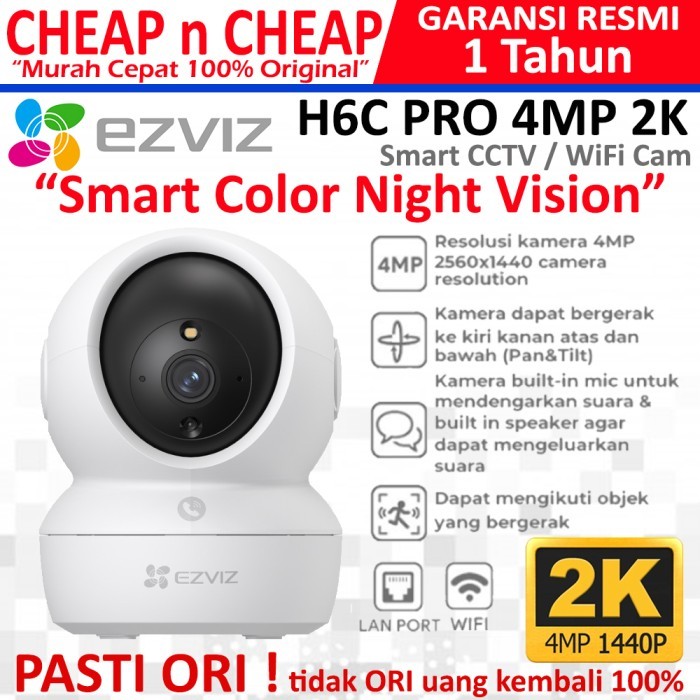 Ezviz H6C Pro 4MP 2K Rotate 360 Wifi Wireless Camera CCTV C6N T1Y