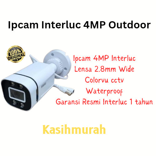 Ipcam Outdoor Colorvu 4MP Interluc - Cctv Ipcam Interluc 4MP Colorvu