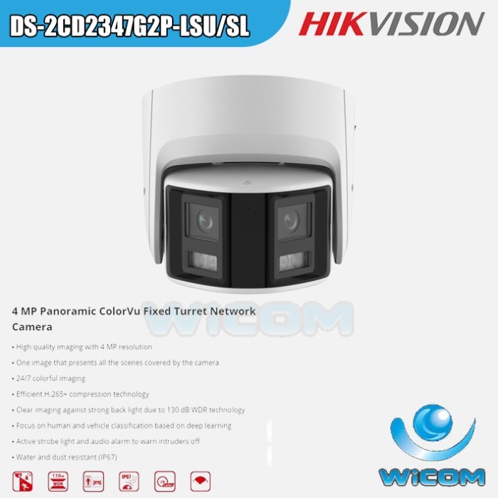 IP Camera CCTV Hikvision Panoramic ColorVu (4MP) DS-2CD2347G2P-LSU/SL
