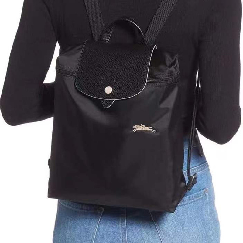 Tas Ransel Longchamp Le Pliage Asli 100% Kapasitas Tinggi Tas Ransel Wanita Tren Mode Tas Ransel Tra