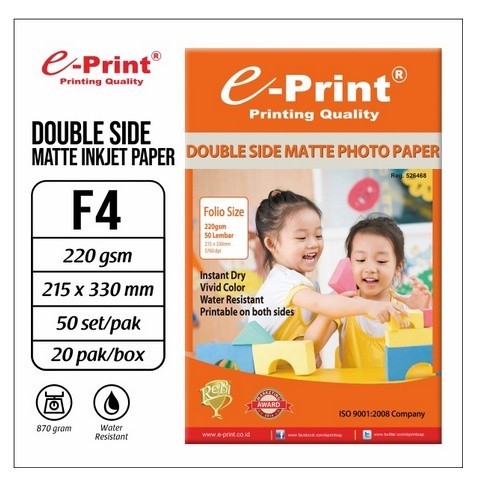 

e-Print Double Side Matte Inkjet Paper Folio 220gsm Pekanbaru