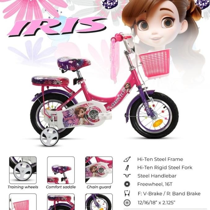 Sepeda Anak perempuan 18 mini Genio Iris by United