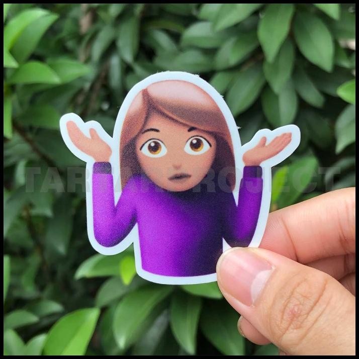 

TERMURAH STICKER STIKER VINYL - EMOJI I DONT KNOW/GATAU !!!!