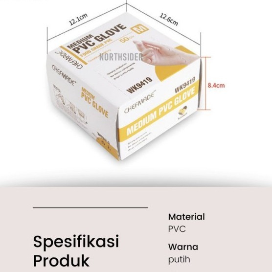 

Chefmade PVC Glove isi 20 pcs WK9419 Sarung Tangan Bahan PVC