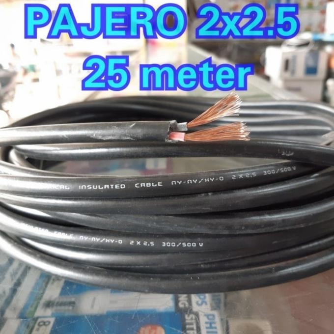 kabel listrik 2x2,5 serabut 2x2.5 hitam 25 meter