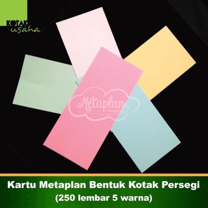 

Terlaris Kartu Metaplan Bentuk Kotak Persegi (250 lembar 5 warna) SALE