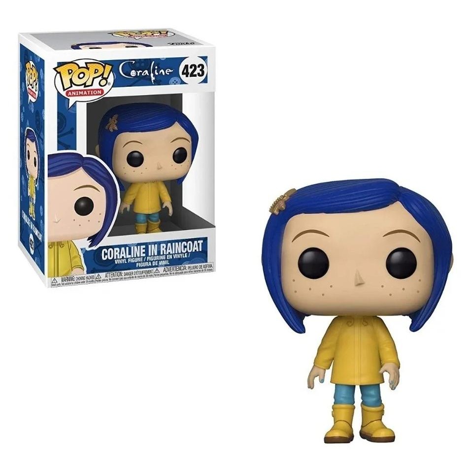 funko pop animetion coraline coraline in raincoat 423# vinyl figure model toys for new year birthday