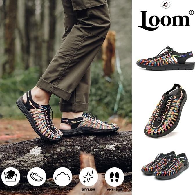 Sandal Pria Portee Goods Loom Sandal Rainbow Black