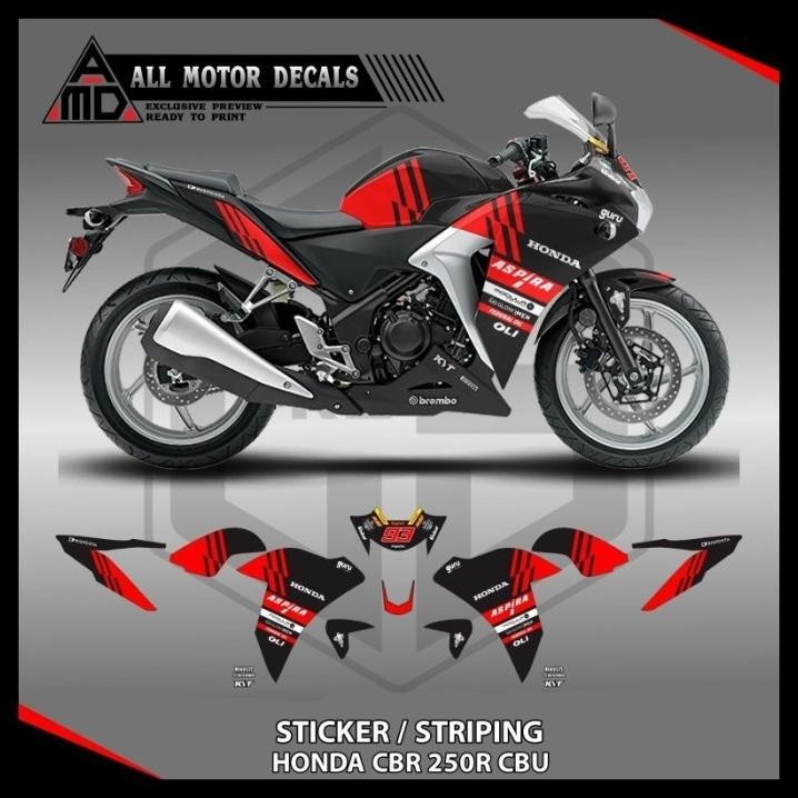 HOT DEAL STRIPING HONDA CBR 250R CBU LIVERY GRESINI RACING / STICKER DECAL CBR 250 R CBU THAILAND / 