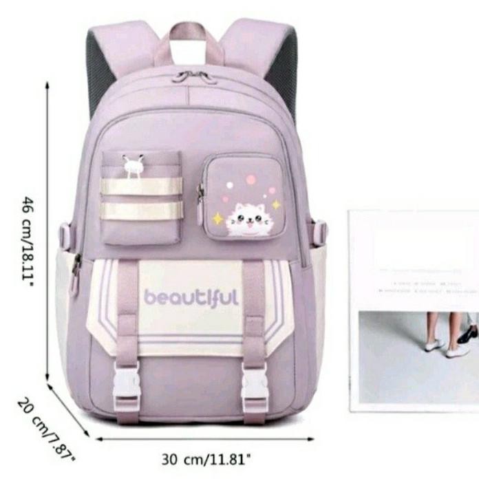 12.12 Tas Ransel Sekolah Anak Sekolah Perempuan Sd Smp Beautiful Happy Summer Full Paket Premium Ter