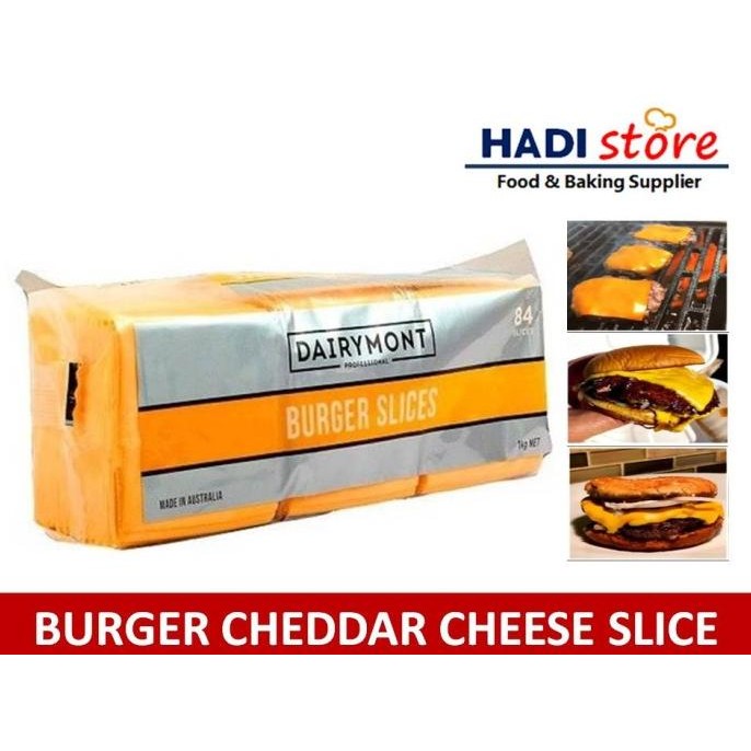 

DAIRYMONT RED CHEDDAR CHEESE, KEJU BURGER SLICE 1 KG- 84 slices BS76