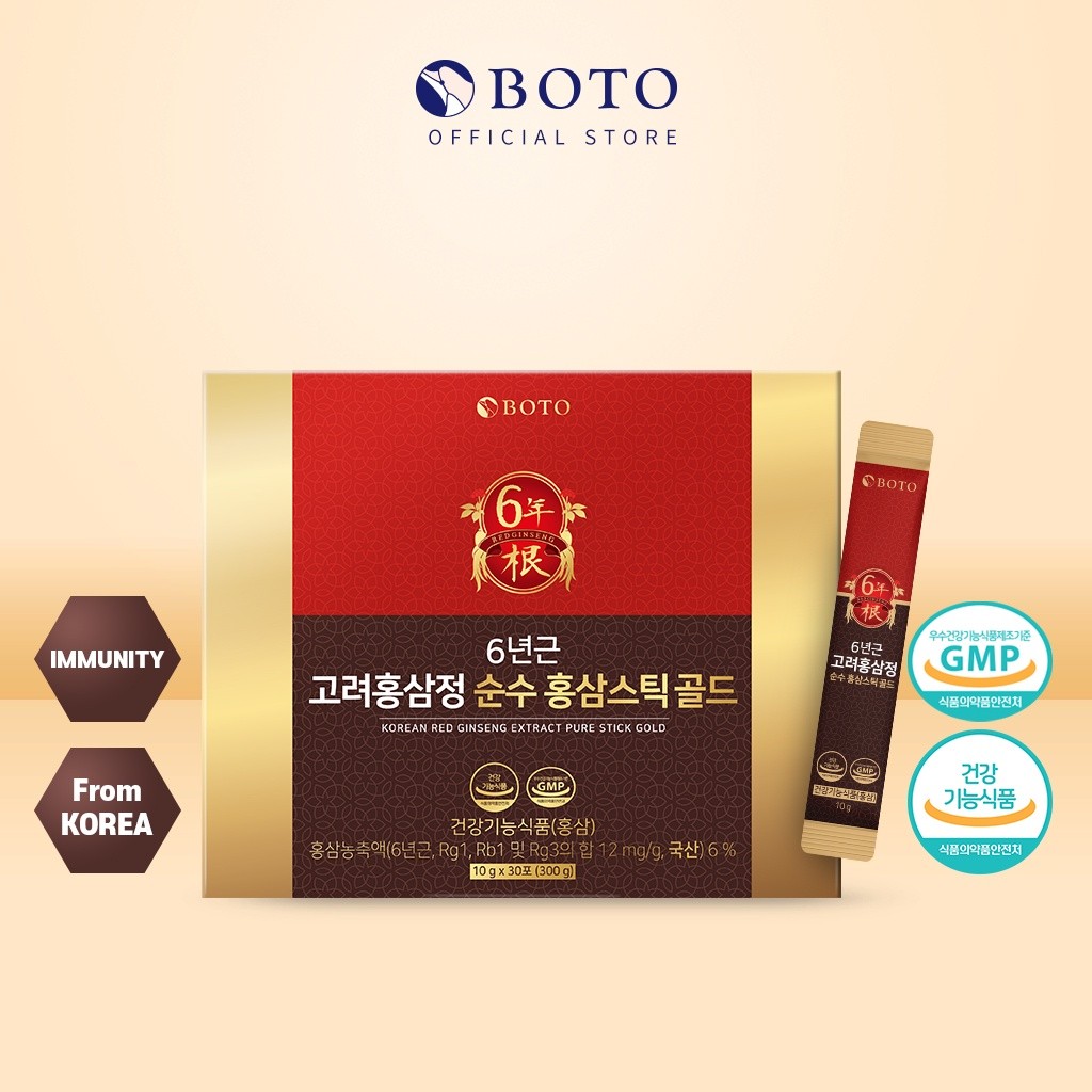 

[Hadiah Orang Tua Terbaik + TAS HADIAH] BOTO 6 Tahun Ekstrak Ginseng Merah Korea Batang Emas Murni (10g x 30batang) |yzTdWv7a|