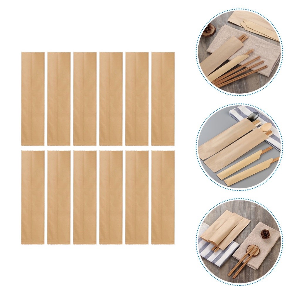 

[STOK TERSEDIA] 200 Pcs Kantong Kemasan Valise De Voyage untuk Kotak Perkakas Perjalanan Sumpit Selongsong Kertas Kraft Set Penyimpanan Peralatan Makan Kantong Hadiah |S5VoH84L|