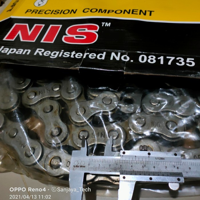 Dijamin Aman Rantai Rs100-1 Roller Chain Rs 100 Single Ansi Brand Nis