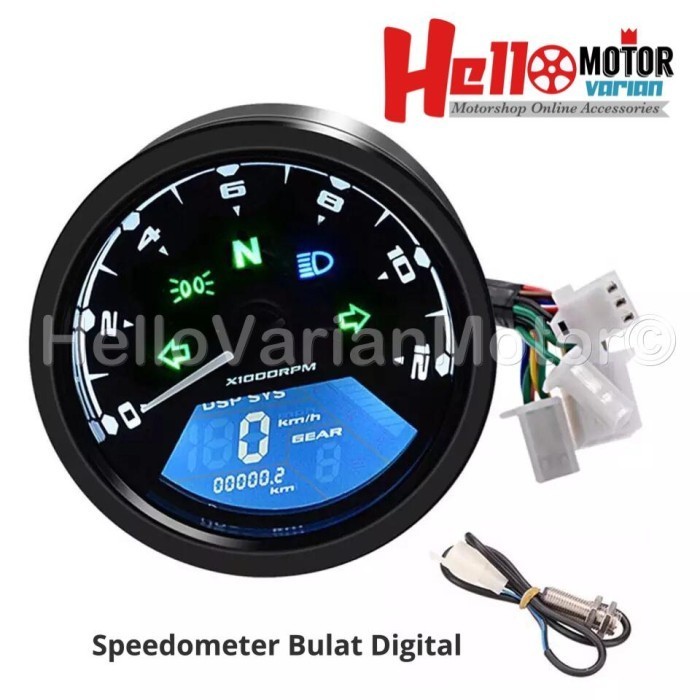 Speedometer Bulat Digital BABON GNB Plus Sensor Universal