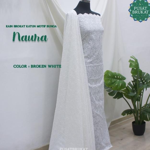 Kain Katun Bordir 07192 / Bahan Katun Bolong Mukena Meteran [Per 0.5M]