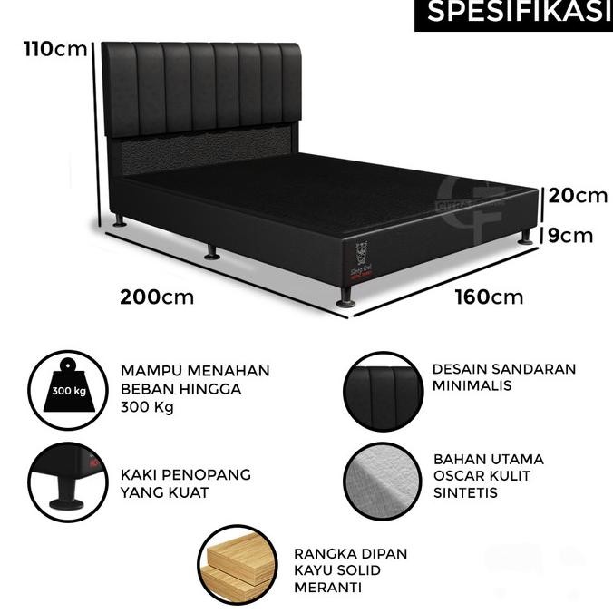 Dipan divan sandaran untuk springbed atau kasur (160x200) -BOSTON