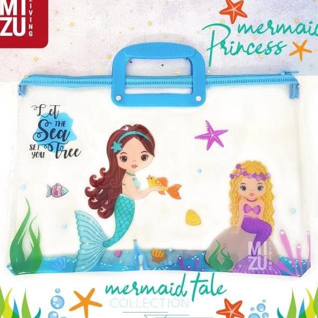 

MERMAID TALE FOLIO DOCUMENT BAG HANDLE TAS DOKUMEN MAP PLASTIK GAGANG