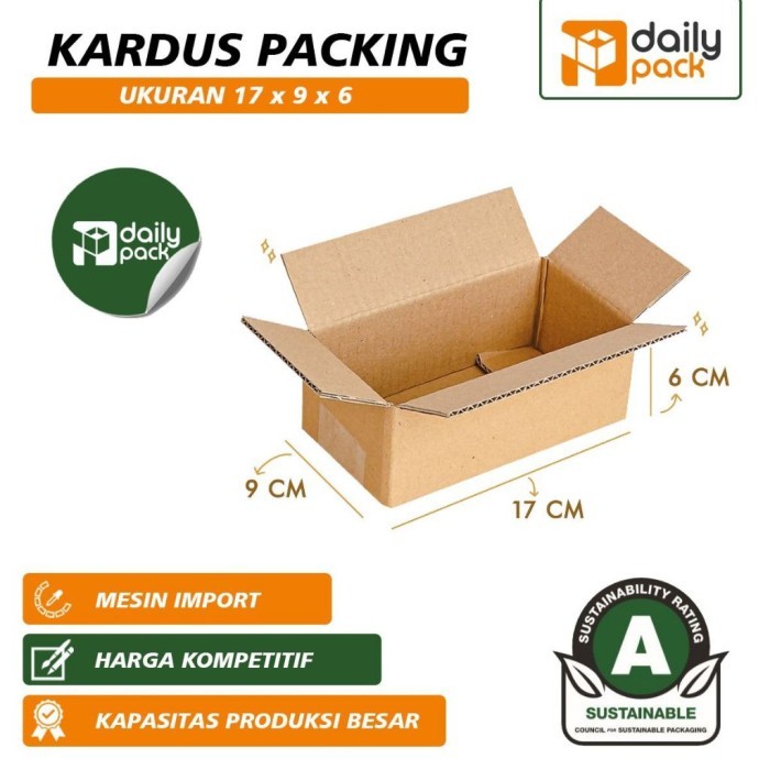 

Kardus Dus Packing Polos Box Ukuran 17x9x6