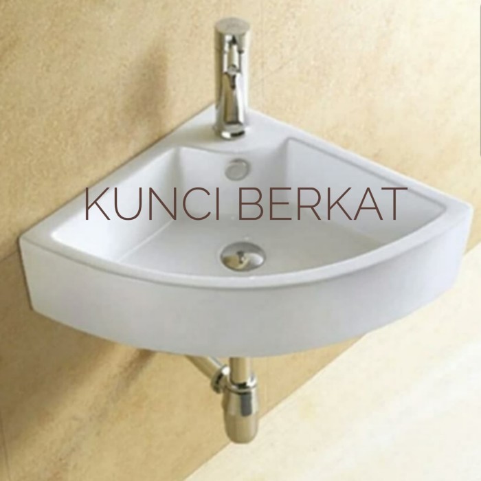 Wastafel Sudut/Wastapel/Keramik/Tempat Cuci Tangan/White/Minimalis