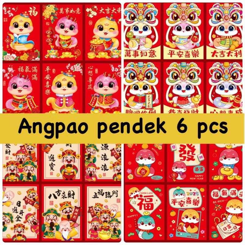 

ANGPAO PENDEK IMLEK TAHUN ULAR SNAKE YEAR 2025 ISI 6 amplop