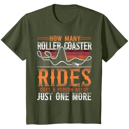 Kaos Roller Coaster Vintage Retro Berapa Banyak Wahana Roller Coaster |IN8OTP1O|