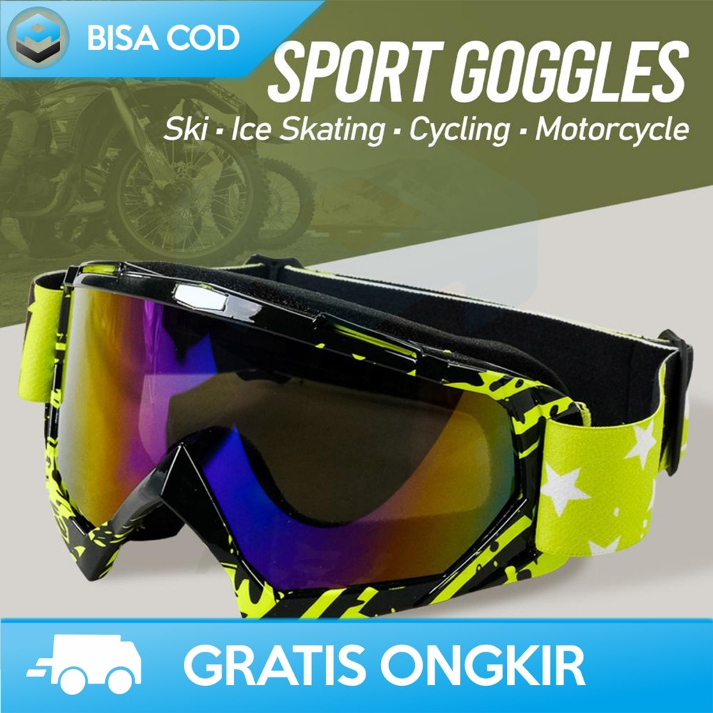 KACAMATA SPORTS MOTOCROOS SKY ICE SKATING ANTI DEBU DAN SILAU