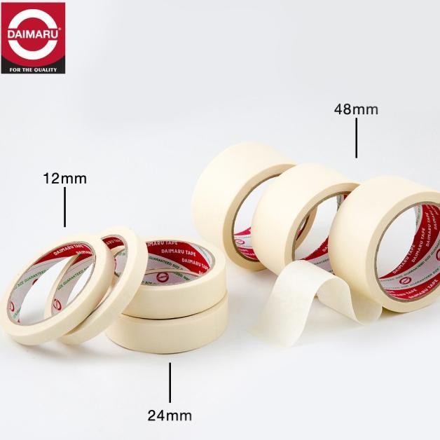 

[Paket 6Pcs] Daimaru Masking Tape Lakban Kertas Warna Cream 48Mm X 21M
