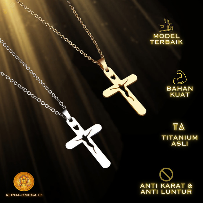Azzatun - Kalung Salib Yesus Wanita Katolik - Kalung Rohani Kristen Katolik