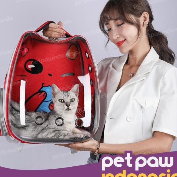 Tas Astronot Ransel Anjing Kucing Motif Kartun Lucu