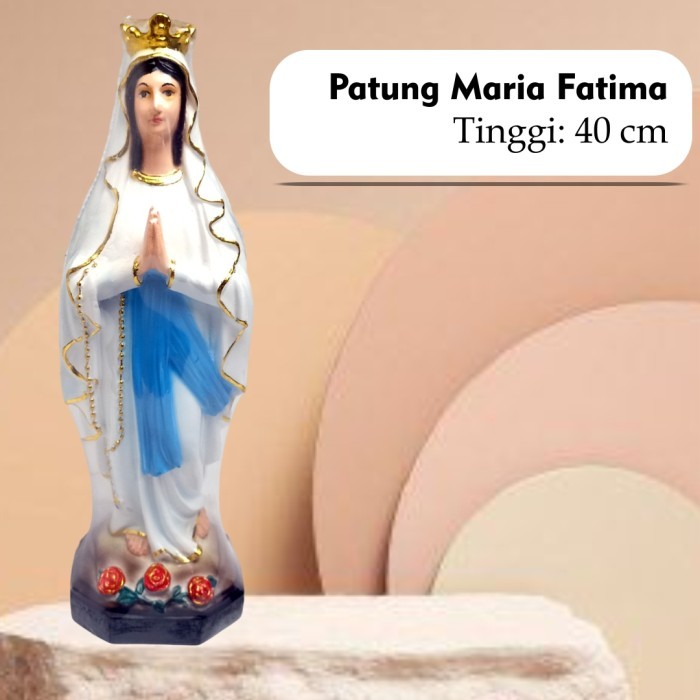 Azzatun - Patung Bunda Maria Fatima 40Cm/Patung Bunda Maria Mahkota/Patung Maria