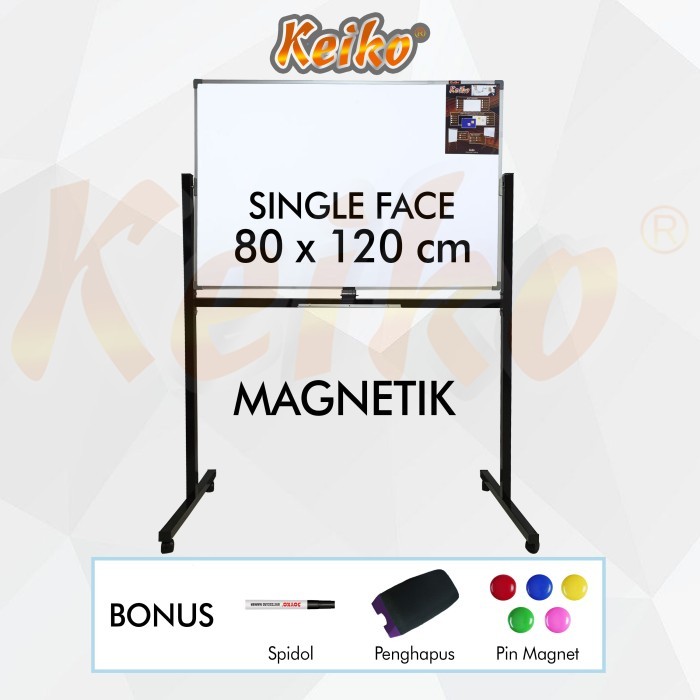 

Papan Tulis Whiteboard Standing Magnet Single Face Keiko 80 x 120 cm