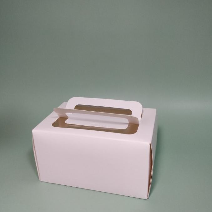 ] Box Gable Dus Kue Cake Mini Tenteng (Putih) 16.5 X 11 X 9