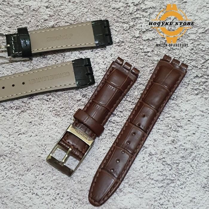 Strap Tali Jam Tangan Swatch Kulit 17Mm 19Mm 21Mm Swatch Leather Strap