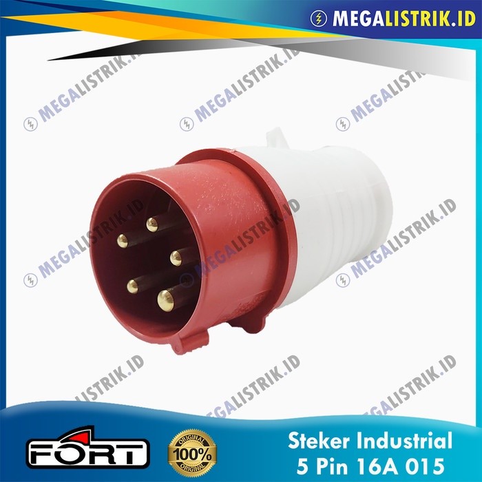 FREE ONGKIR FORT STEKER INDUSTRIAL 5 PIN 16A / PLUG GENSET 5 KAKI 16 A CEE 015 FREE ONGKIR