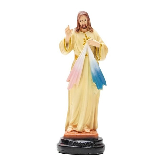 """] Patung Tuhan Yesus Kerahiman Ivory 15cm-Patung Rohani-Patung Yesus
