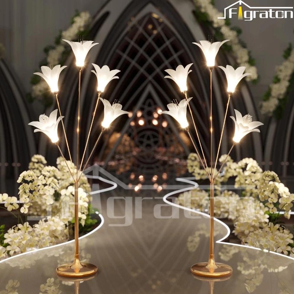 Dem Pernikahan Standing Lampu Dekorasi Bunga 2 Set 155Cm Lampu Dekorasi Wedding Led Mewah Pelanan Fh