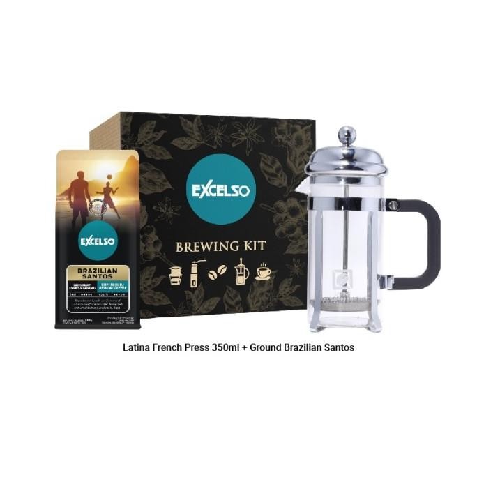 

Excelso Brewing Kit French Press Paket Alat Saring Kopi + Kopi Bubuk DS