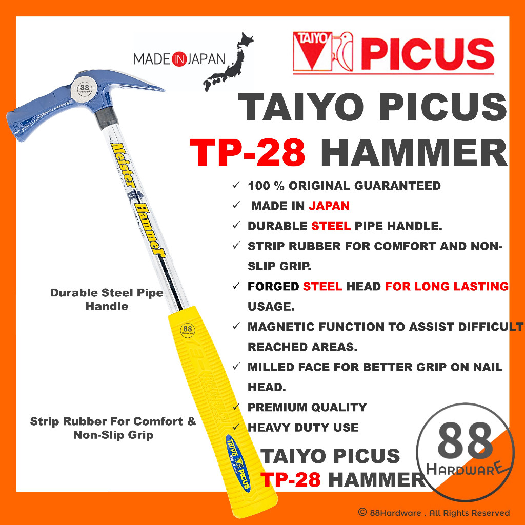 Palu magnet KAYU Taiyo PICSU JAPAN JAPAN tp28/Palu kayu Palu besi/palu dogyu/palu tugas berat |FCKPa