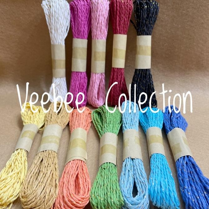=+=+=+] Tali Hias Kertas emas/ tali hampers sovenir undangan/ tali warna