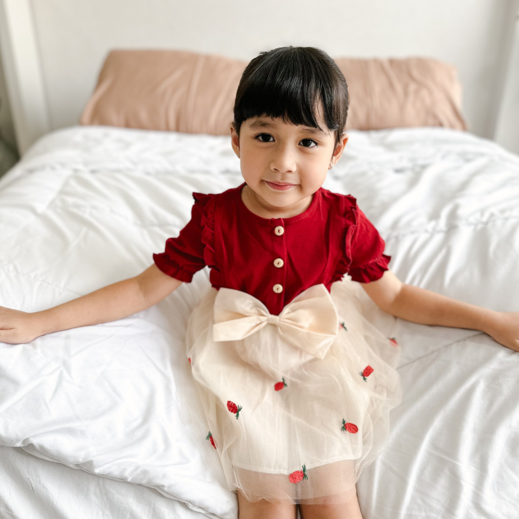 Dress Natal Anak Perempuan 2024 Umur 9 Thn 5 6 12 Tahun Baju Natall Kids Cewek 5Th 6Th Dresh Bayi Gs