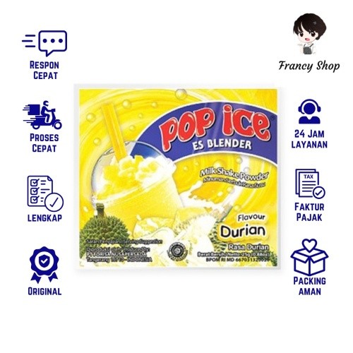 

Pop Ice Rasa Durian Minuman Es Blender Eceran 1 Sachet 25 gr
