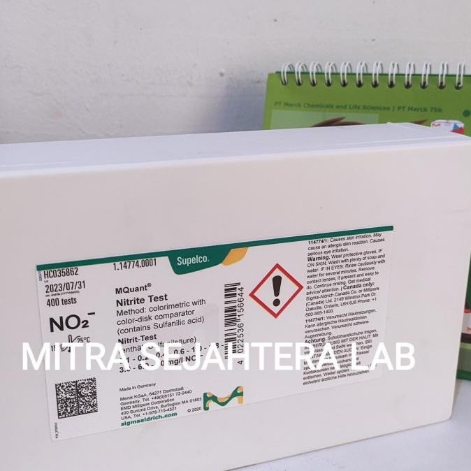 Nitrite Test Kit 400 Test Merck 114774 / 1.14774.0001 McolorTest