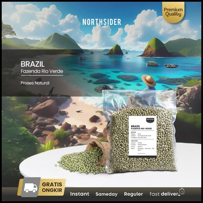 

Green Bean Kopi Arabika Brazil Fazenda Rio Verde Natural Coffee - Biji Kopi Mentah